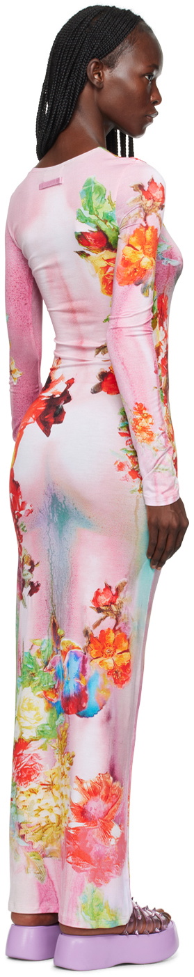Jean Paul Gaultier Pink 'The Body Flower' Maxi Dress