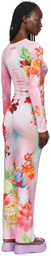 Jean Paul Gaultier Pink 'The Body Flower' Maxi Dress