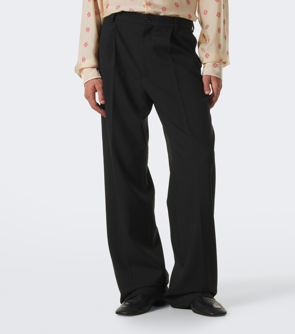 Dries Van Noten Pleated wool wide-leg pants