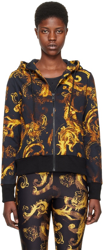 Photo: Versace Jeans Couture Black Watercolor Couture Hoodie