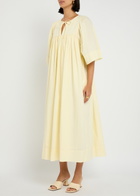Skall Studio Nadja Pleated Cotton Midi Dress Cream