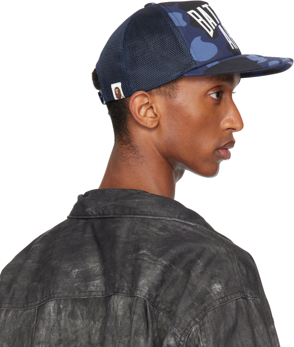 BAPE Navy Color Camo NYC Logo Mesh Cap A Bathing Ape