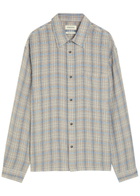 Frame Plaid Woven Shirt Blue
