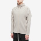 Homme Plissé Issey Miyake Men's Zip Up Cardigan in Sand Beige