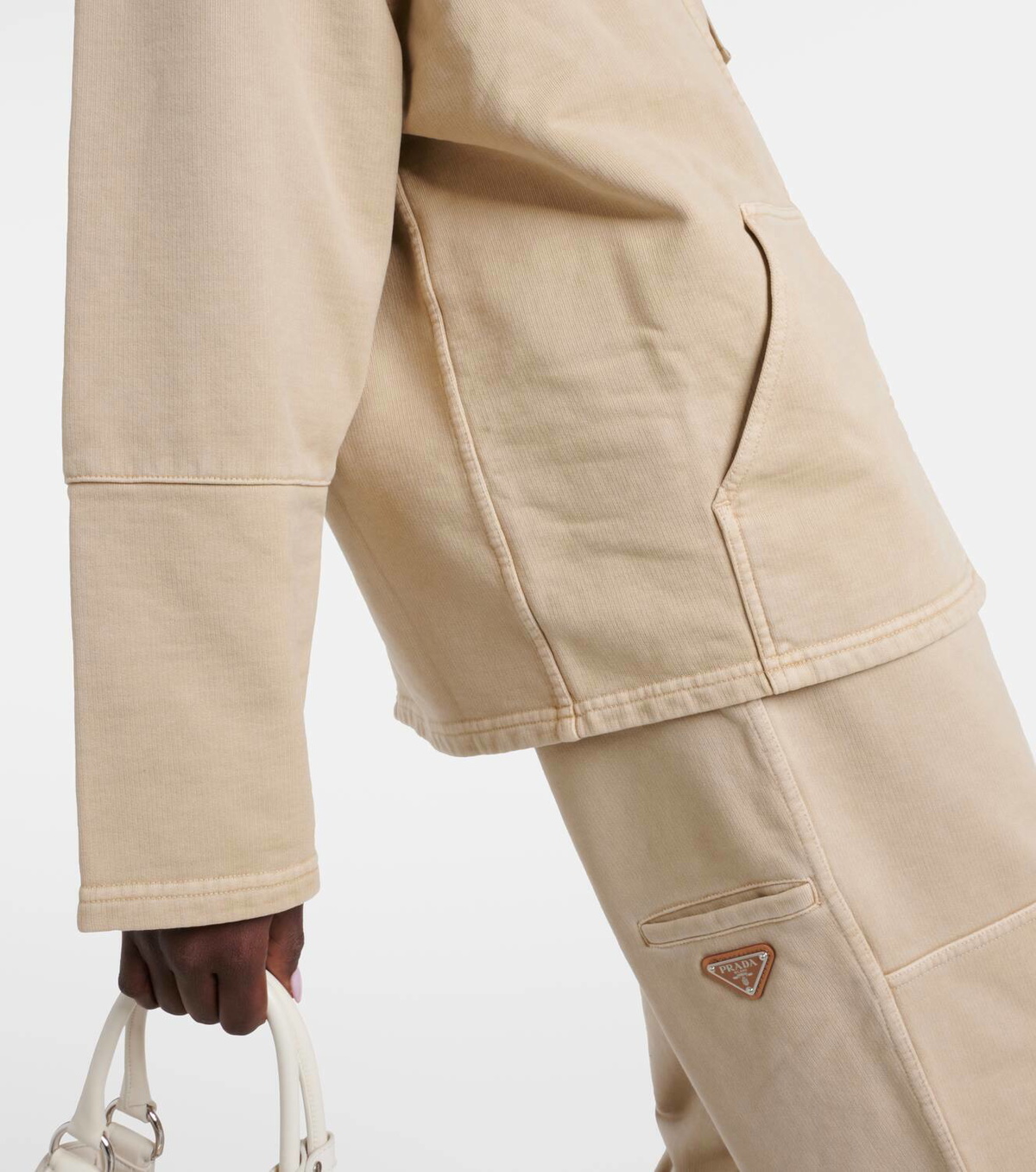 Prada Oversized cotton zip-up hoodie
