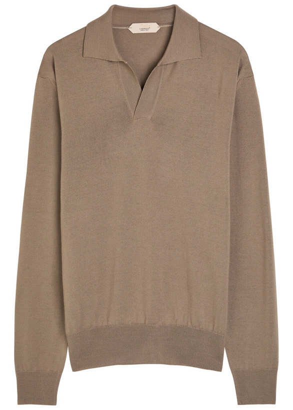 Photo: Aurélien Merino Wool Polo Shirt Taupe