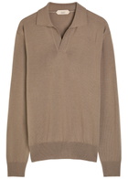 Aurélien Merino Wool Polo Shirt Taupe