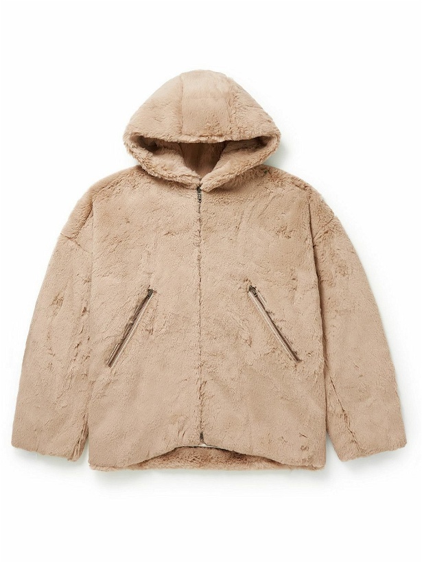 Photo: Mastermind World - Hooded Faux Fur Jacket - Brown
