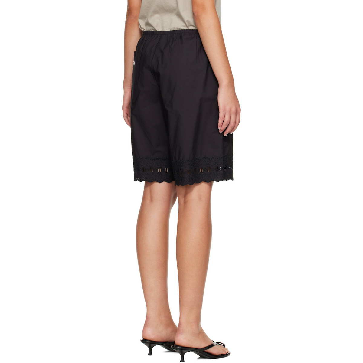 Sandy Liang Black Pepita Shorts