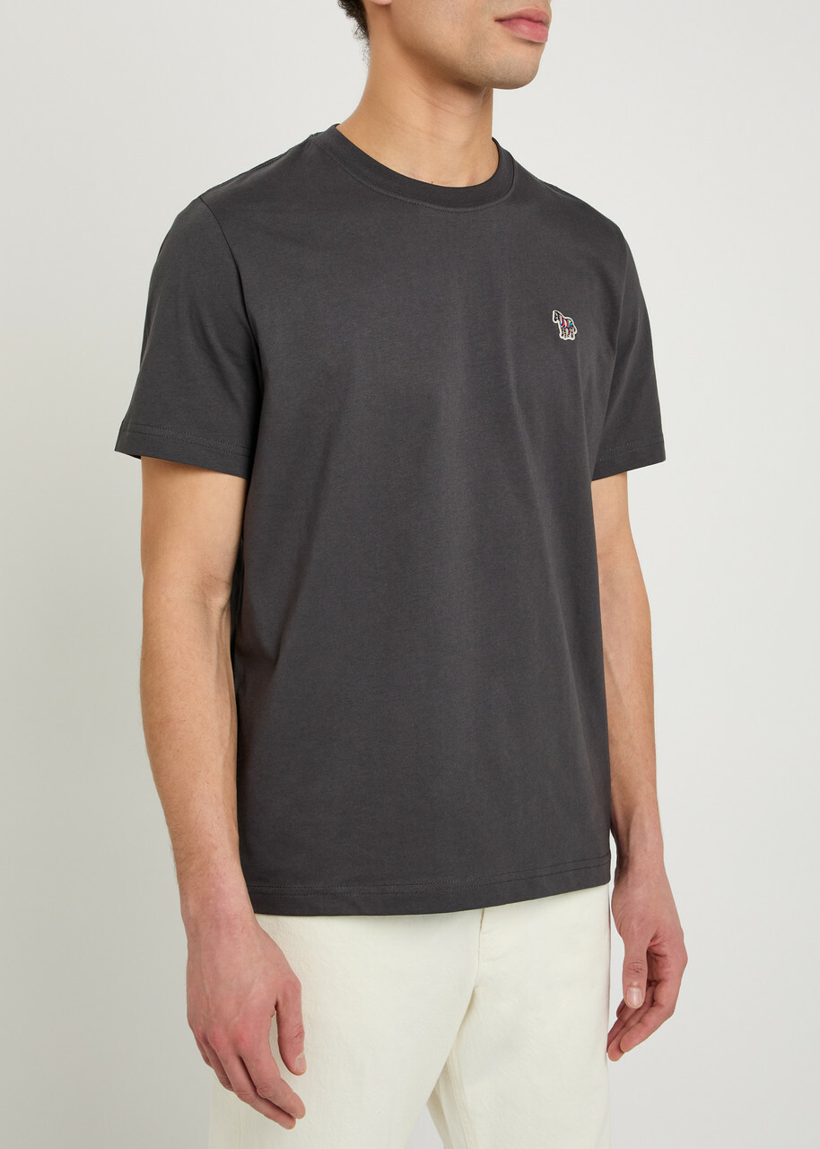 PS Paul Smith Appliquéd Cotton T-shirt Dark Grey