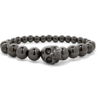 Alexander McQueen - Gunmetal-Tone Bead Bracelet - Men - Gunmetal