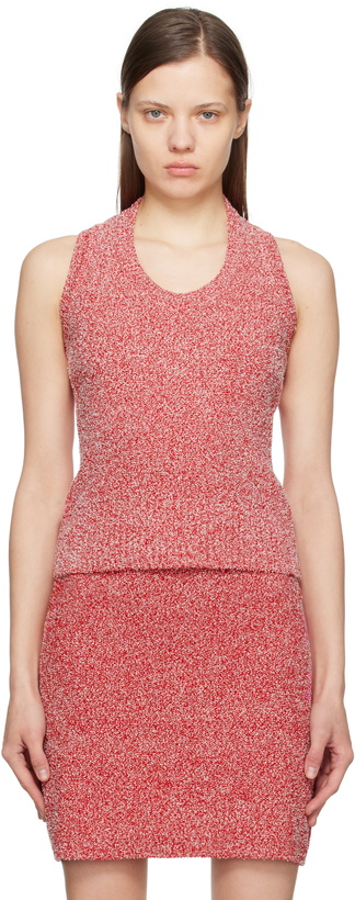 Photo: Ferragamo Red Bouclé Tank Top