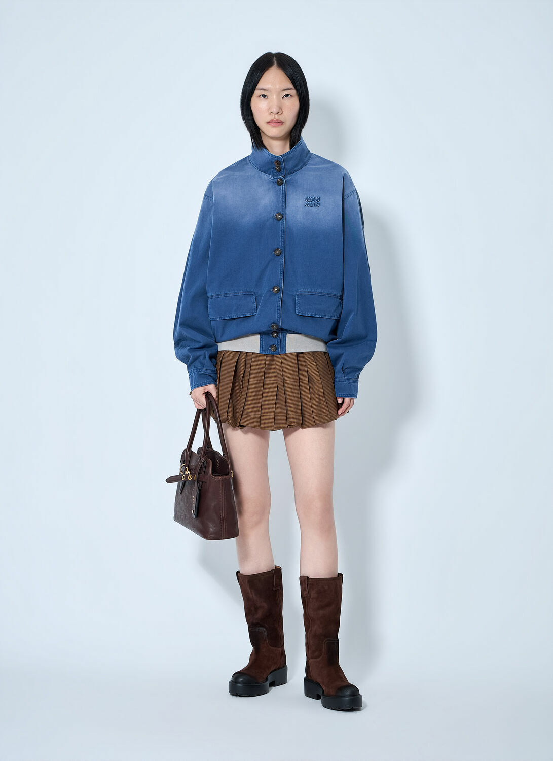 Miu Miu Old Washed Twill Blouson Jacket
