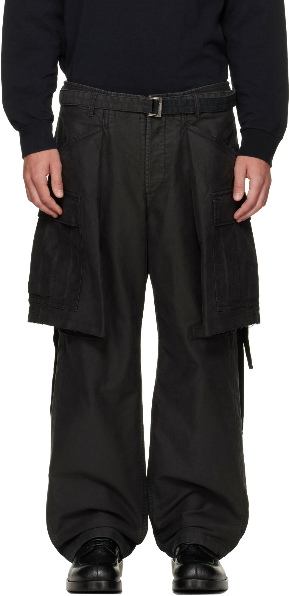 sacai Black Doeskin Trousers Sacai