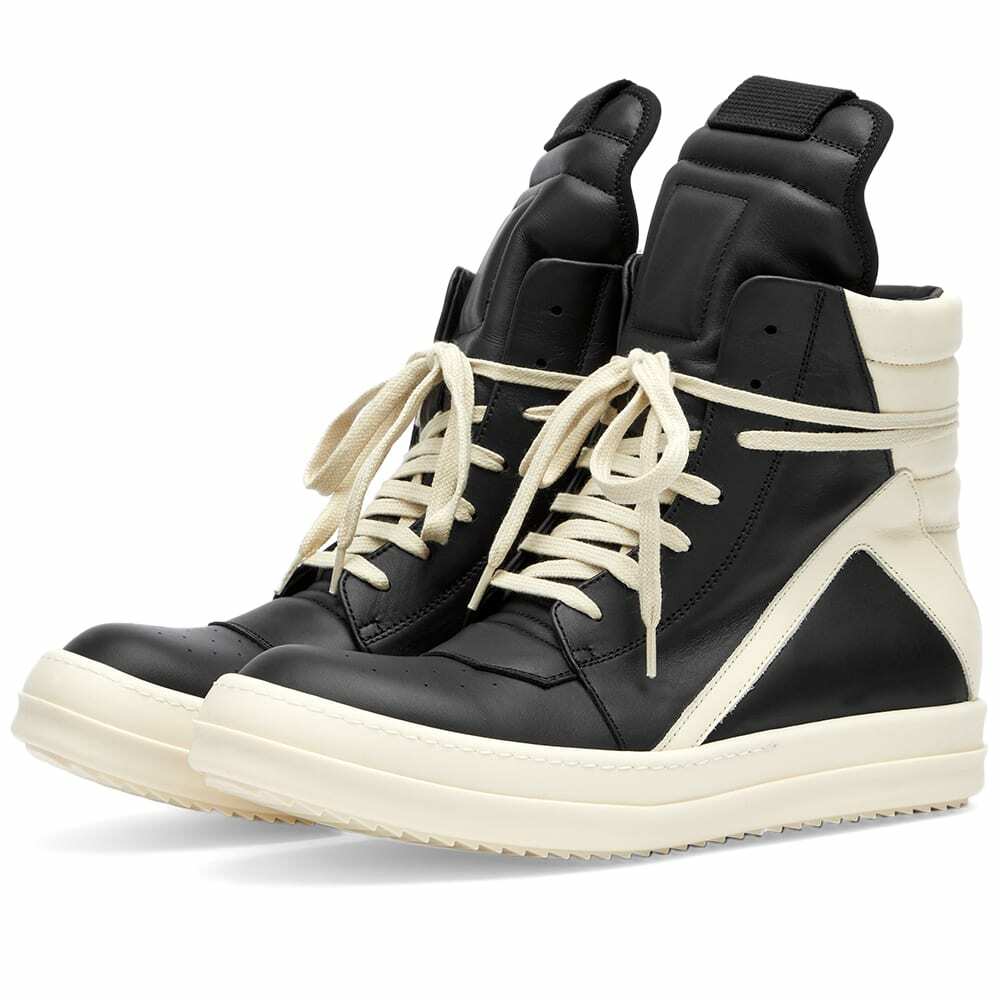 Rick Owens Women's Geobasket Sneakers In Black Milk Rick Owens