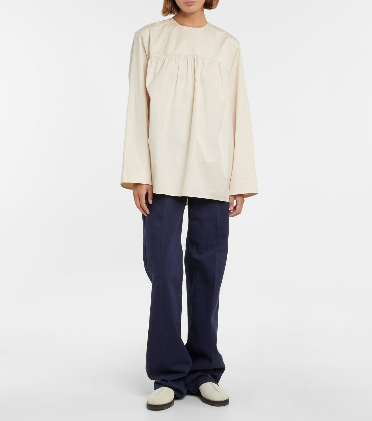 Lemaire - Gathered cotton poplin blouse Lemaire