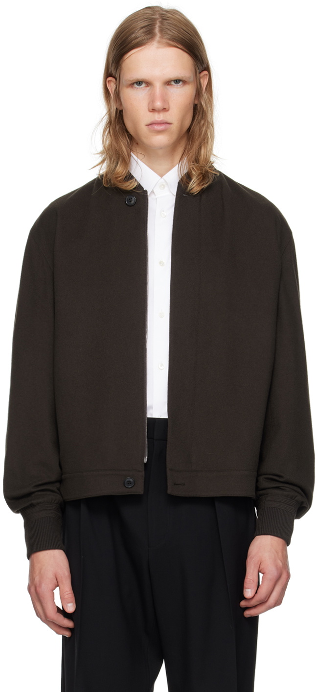 Phoebe English Black Corduroy Double Collar Bomber Jacket Phoebe English