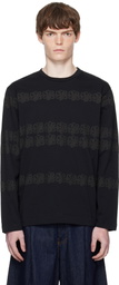 Simone Rocha Black Ribbon Daisy Chain Print Long Sleeve T-shirt