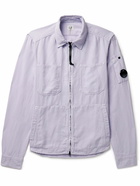 C.P. Company - Logo-Appliquéd Cotton and Linen-Blend Twill Jacket - Purple