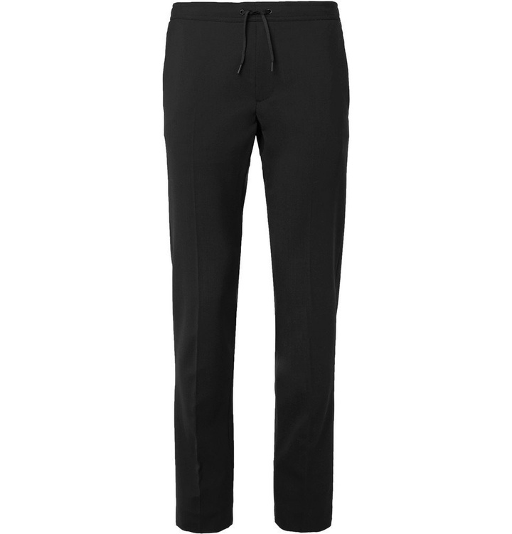 Photo: Sandro - Black Slim-Fit Wool-Blend Drawstring Trousers - Men - Black