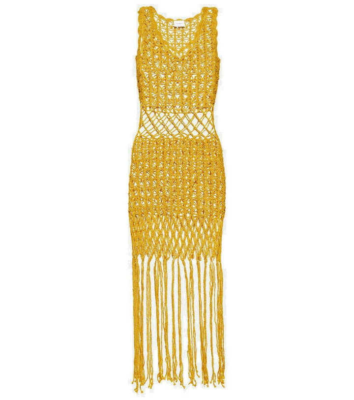 Photo: Anna Kosturova Fringed crochet midi dress