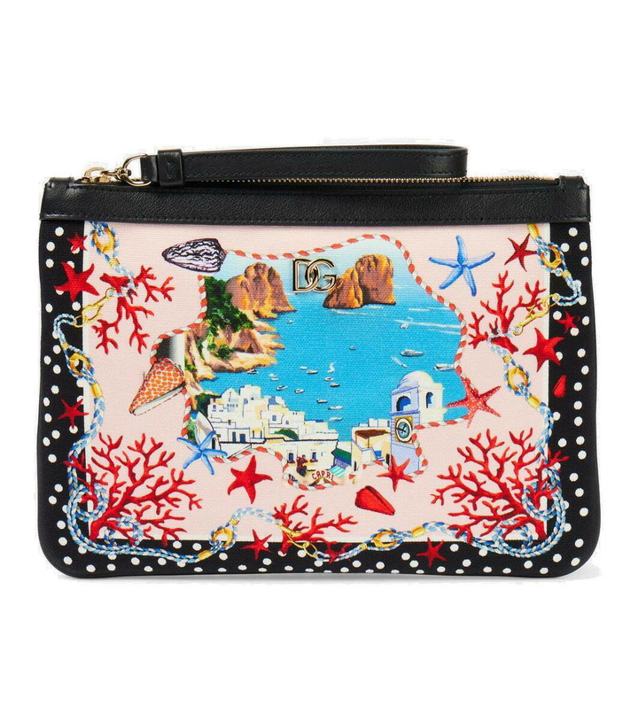 Photo: Dolce&Gabbana Capri printed canvas pouch
