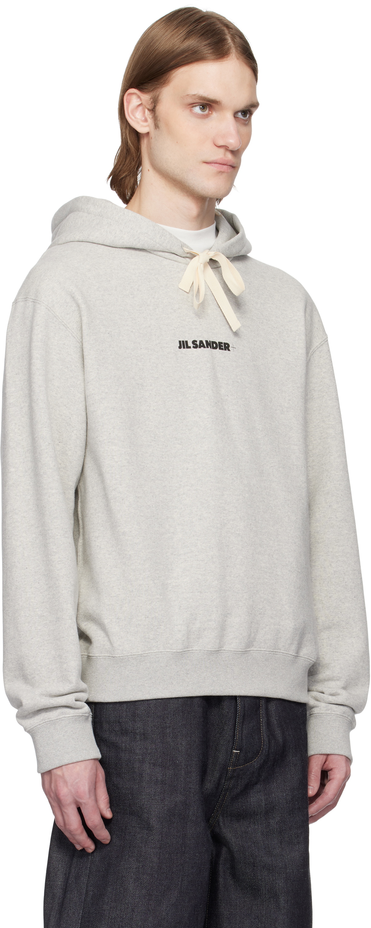 Jil Sander Gray Logo Hoodie