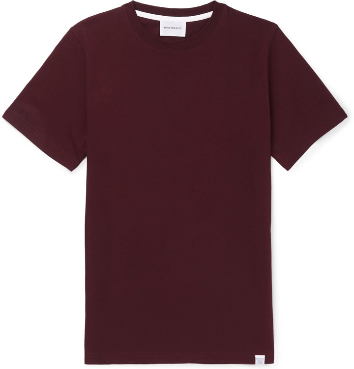 Photo: Norse Projects - Niels Cotton-Jersey T-Shirt - Burgundy