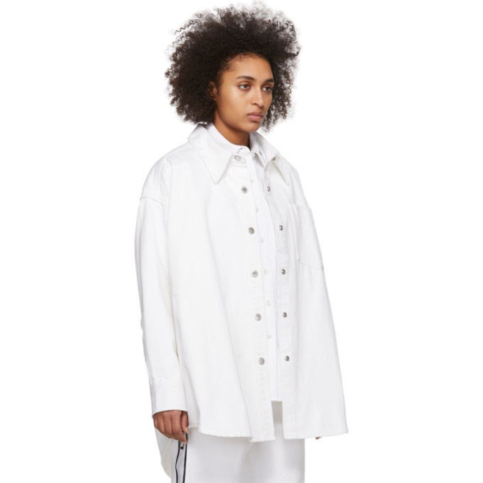 Alexander Wang White Denim Long Jacket Shirt Alexander Wang