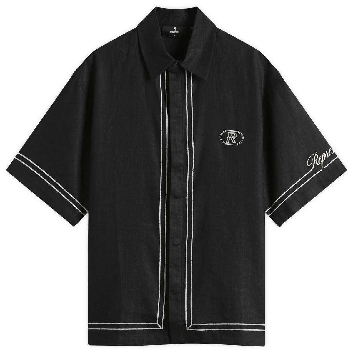 Represent Men's Border Vacation Shirt in Jet Black