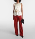 Altuzarra Tizzy belted gathered silk top