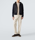 Moncler Tricot hooded cotton-blend jacket