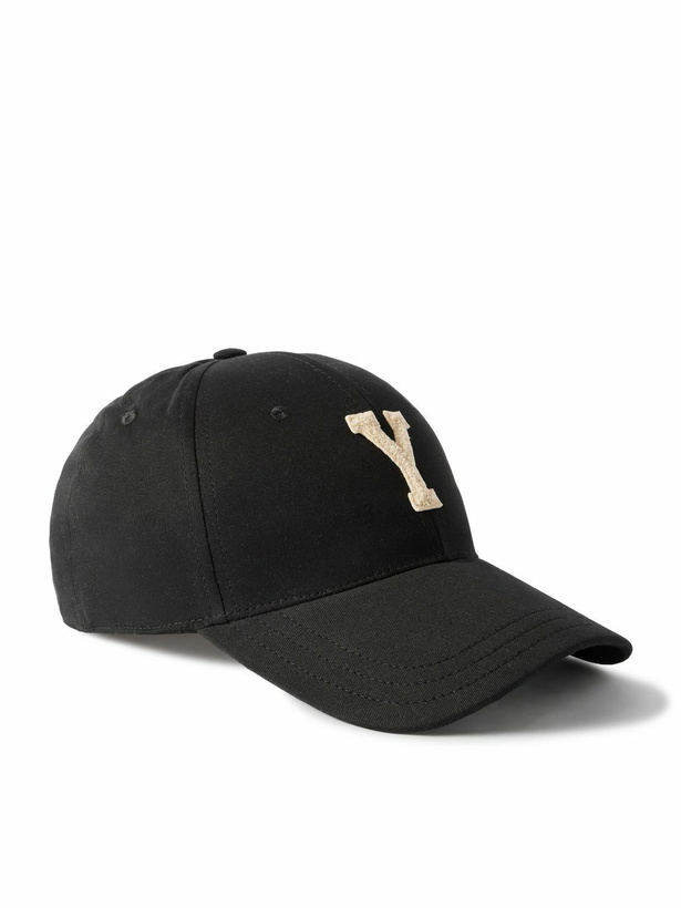 Photo: SAINT LAURENT - Logo-Appliquéd Cotton-Twill Baseball Cap - Black