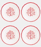Les-Ottomans Coral painted ceramic tray