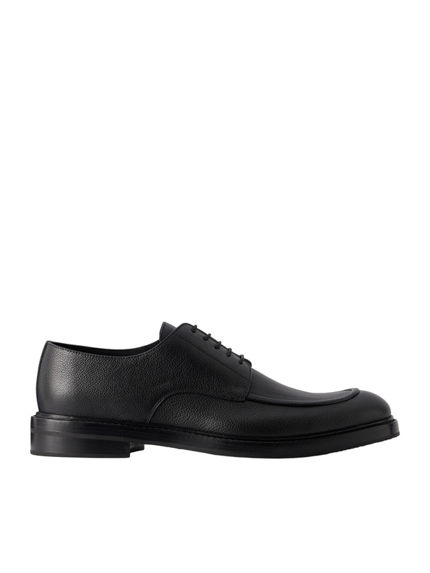 Photo: Manolo Blahnik - Newbury Full-Grained Leather Derby Shoes - Black
