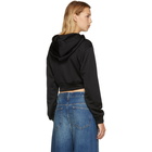 T by Alexander Wang Black Sleek Front Twist Hoodie