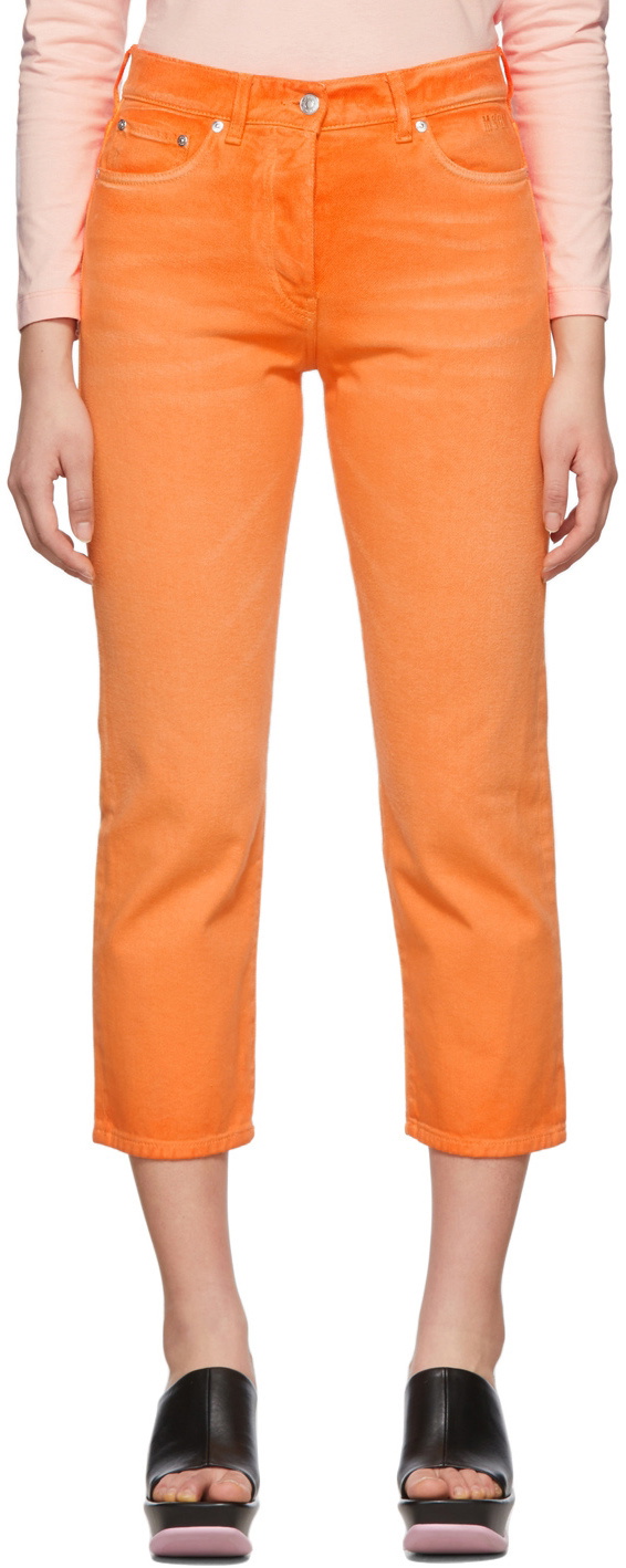 MSGM Orange Faded Jeans