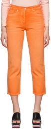 MSGM Orange Faded Jeans
