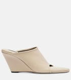 Christen Stretch 75 leather wedge mules