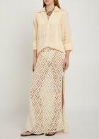 Johanna Ortiz Soul Open-knit Cotton Maxi Skirt Ecru