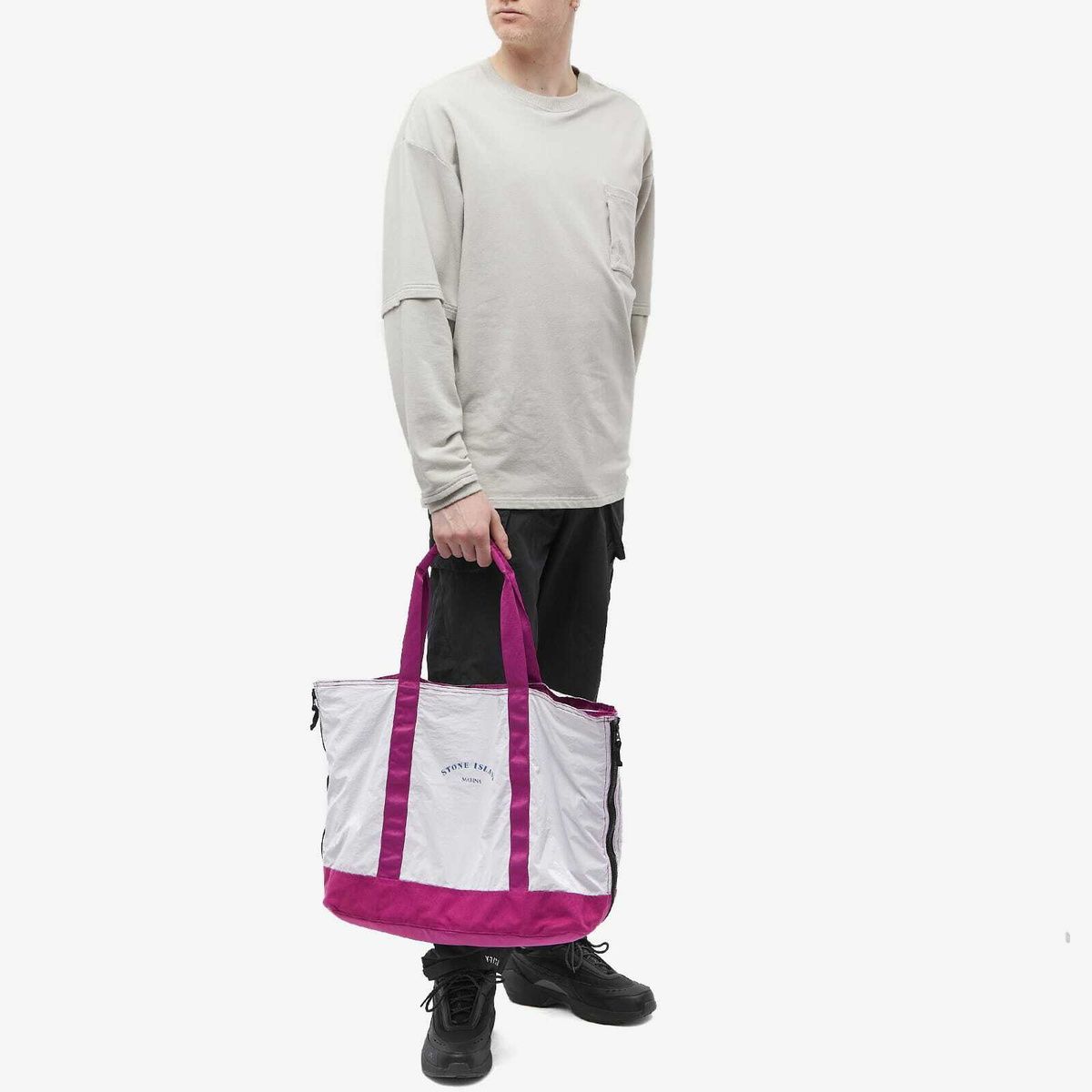 Stone Island Men's Marina Tote Bag in Magenta Stone Island