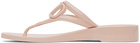 Valentino Garavani Pink VLogo Signature Rubber Thong Sandals