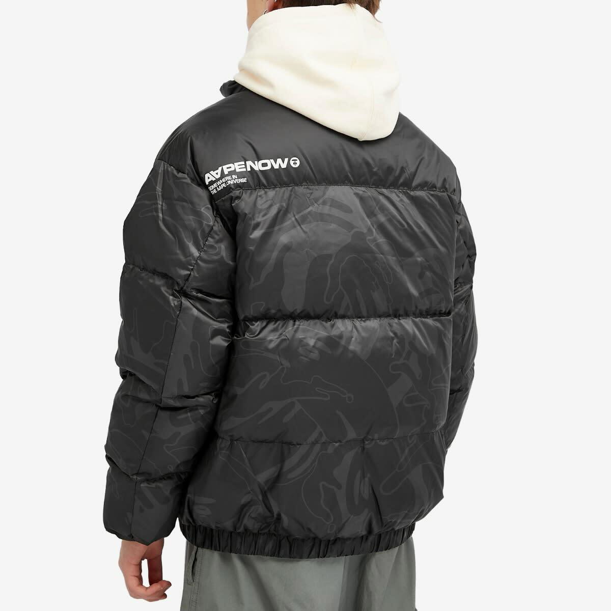 Men's AAPE Now Camo Down Jacket in Black (Multi) AAPE by A Men's AAPE Now Camo Down Jacket in Black (Multi) AAPE by A