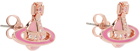 Vivienne Westwood Pink & Rose Gold Small Neo Bas Relief Earrings