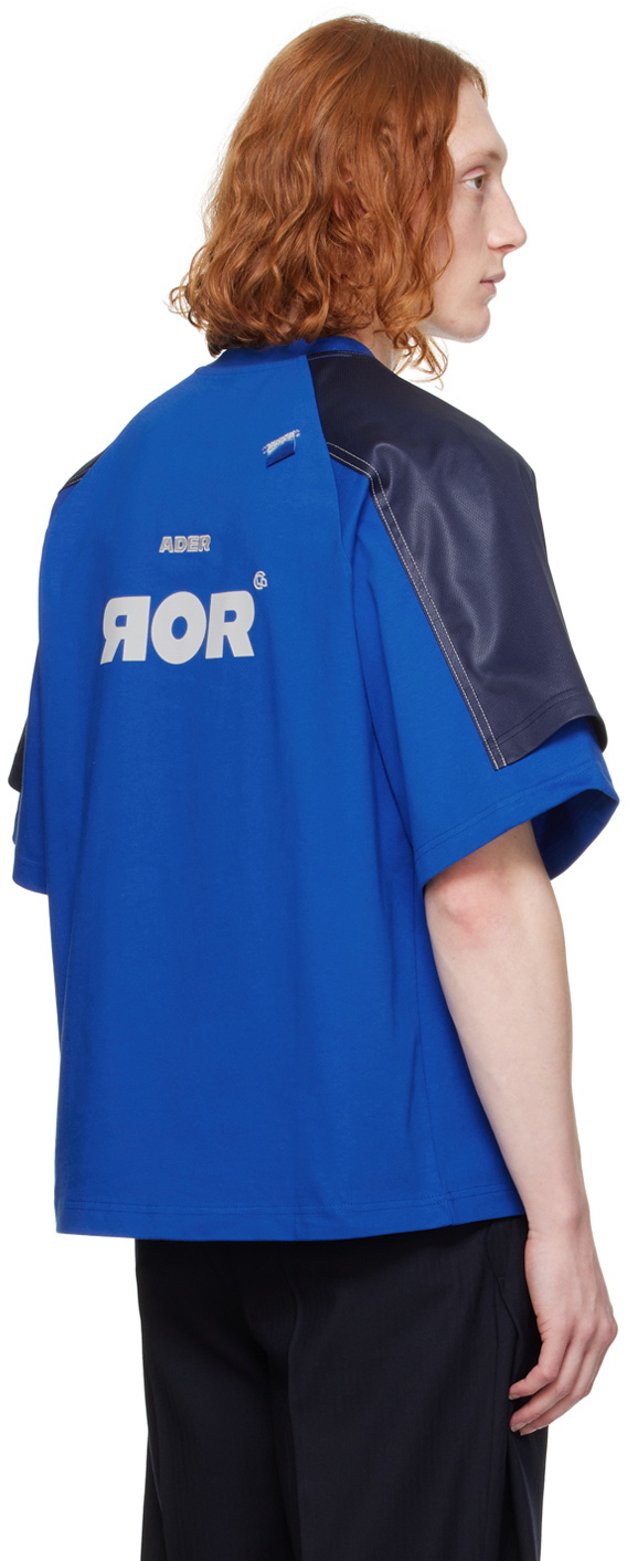[ADERERROR]Nolc decalcomanie t-shirt/追跡付 ADER error Blue Nolc T-Shirt ADER error
