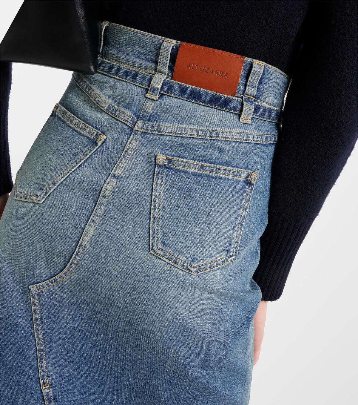Altuzarra High-rise denim midi skirt