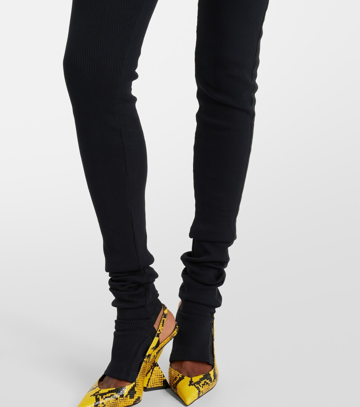 The Attico High-rise cotton jersey stirrup leggings