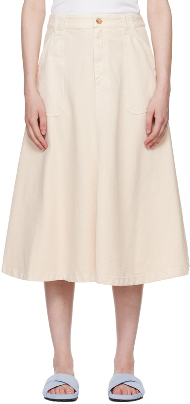 Photo: A.P.C. Off-White Laurie Denim Midi Skirt