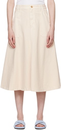 A.P.C. Off-White Laurie Denim Midi Skirt