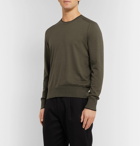 rag & bone - Contrast-Tipped Cotton, Silk and Cashmere-Blend Sweater - Green
